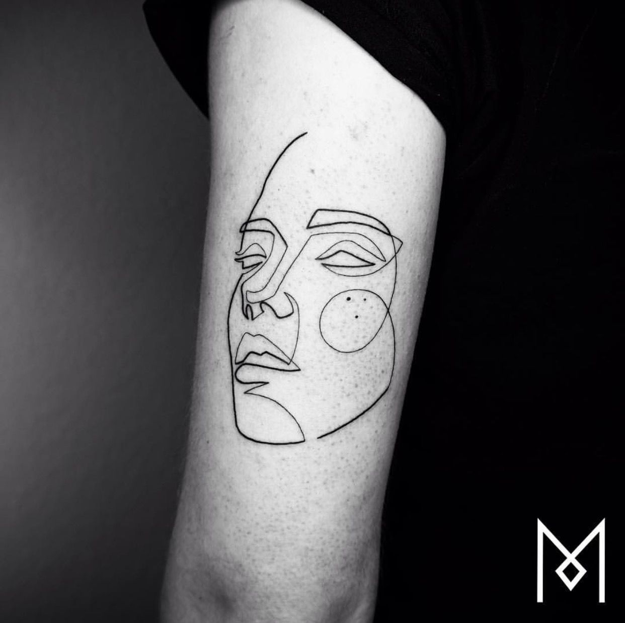 1242x1238 line tattoo one line face portrait tattoo's line drawing - Line Drawing Tattoo