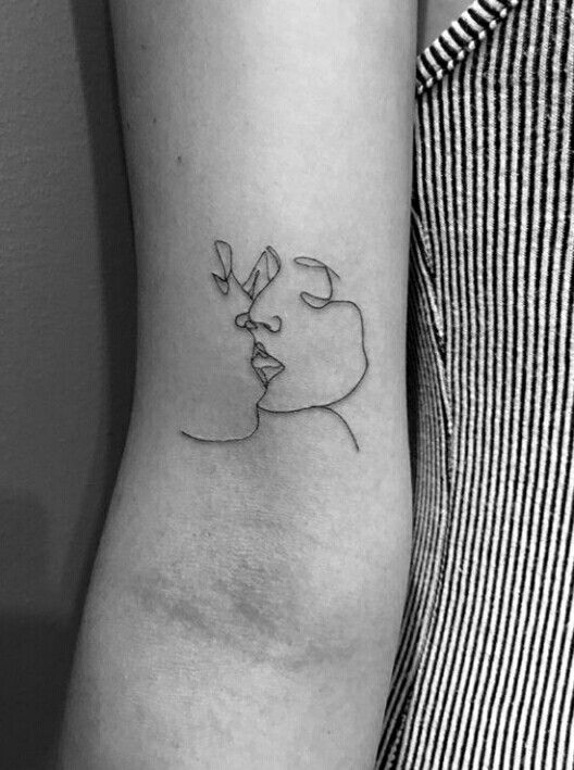 528x709 one line tattoo is this love tattoos, line art tattoos, line - Line Drawing Tattoo