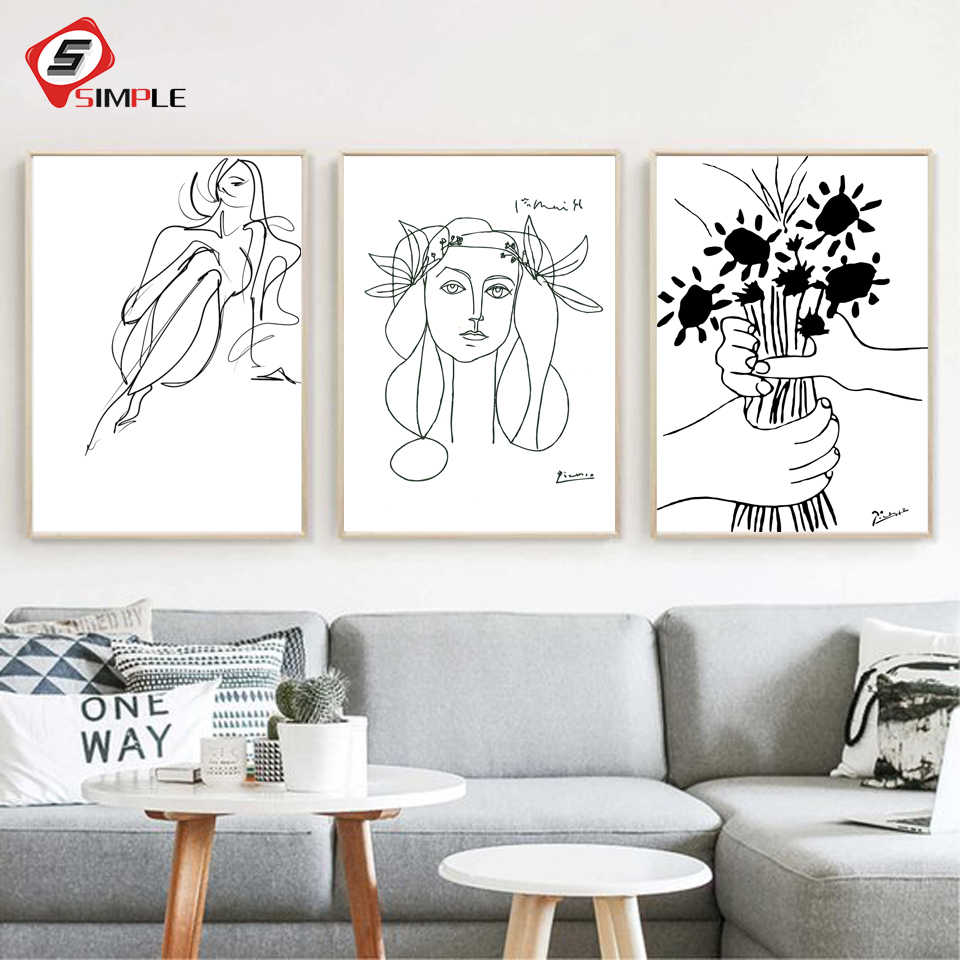960x960 Detail Feedback Questions About Abstract Women Line Drawing Nordic - Line Drawing Wall Art