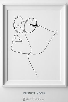 236x354 Face Line Drawing Figure, Minimal One Line Illustration - Line Drawing Wall Art