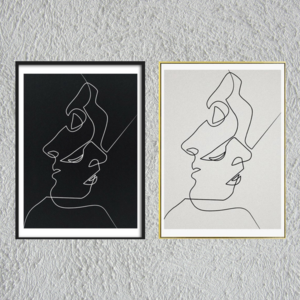 300x300 The Kiss - Line Drawing Wall Art