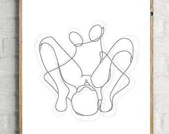 340x270 Abstract Line Art Etsy - Line Drawing Wall Art