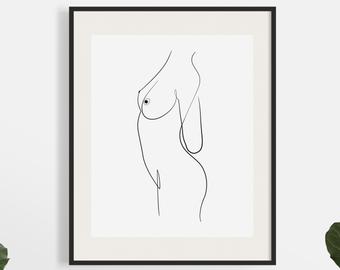 340x270 Line Drawing Woman Etsy - Line Drawing Woman