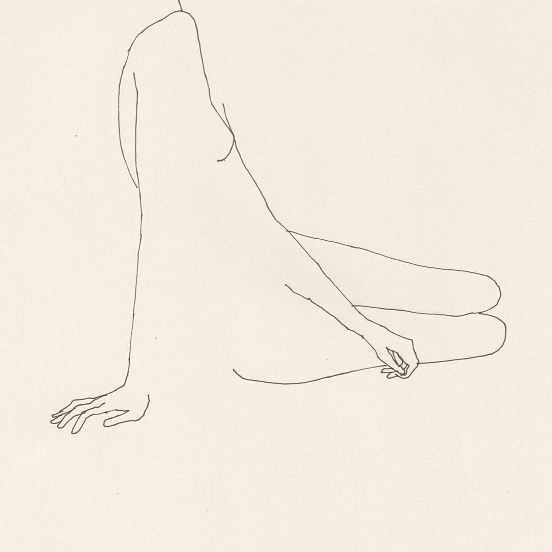 1080x1080 Woman Sitting Forest Art Dibujar Arte, Arte - Line Drawing Woman