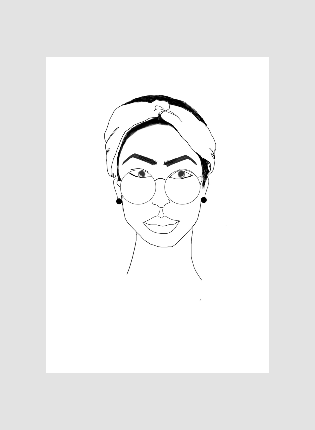 1100x1500 woman with glasses line drawing line drawing poster line drawing - Line Drawing Woman