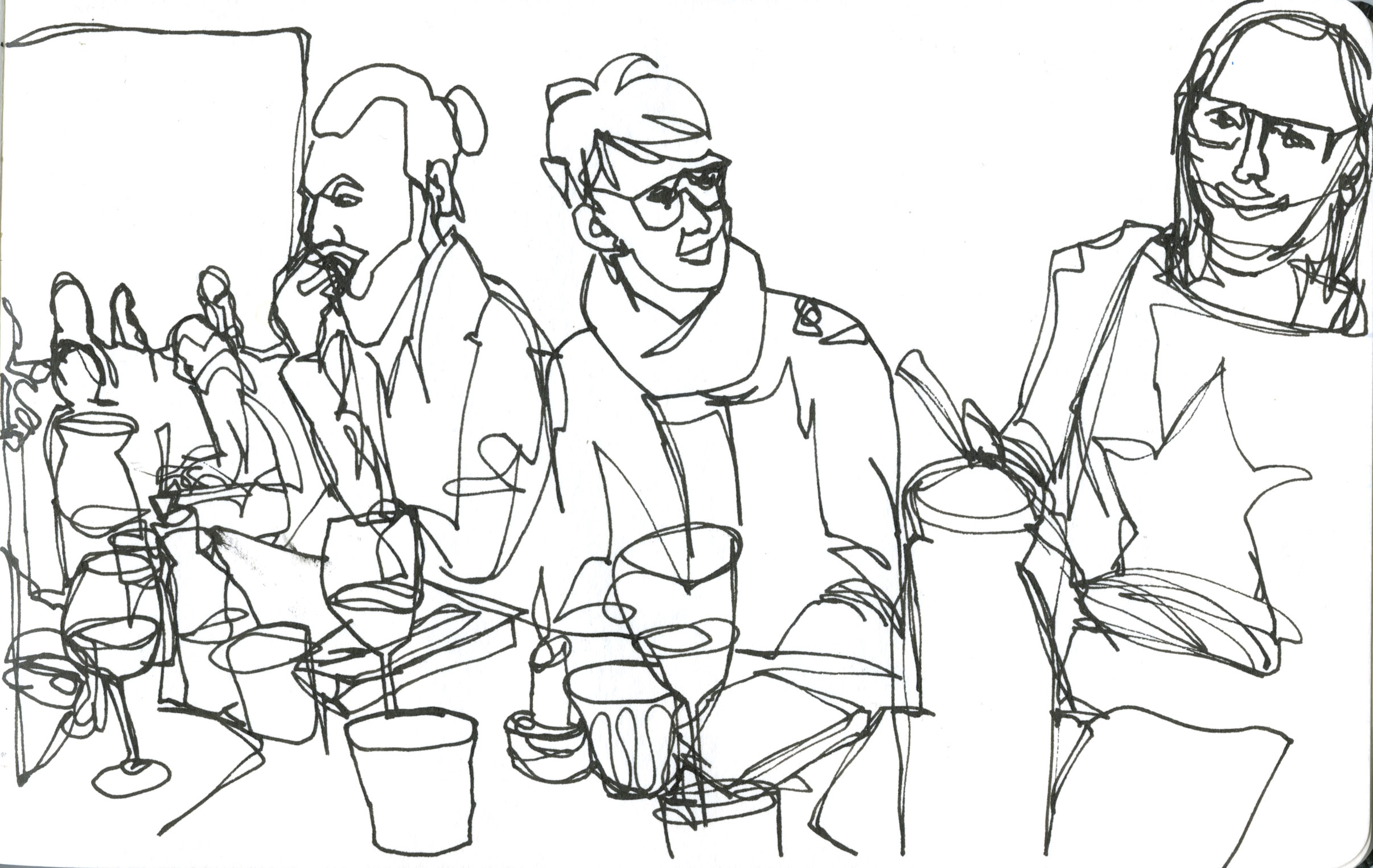 2412x1525 Drawing People Using One Line - Line Drawings Of People