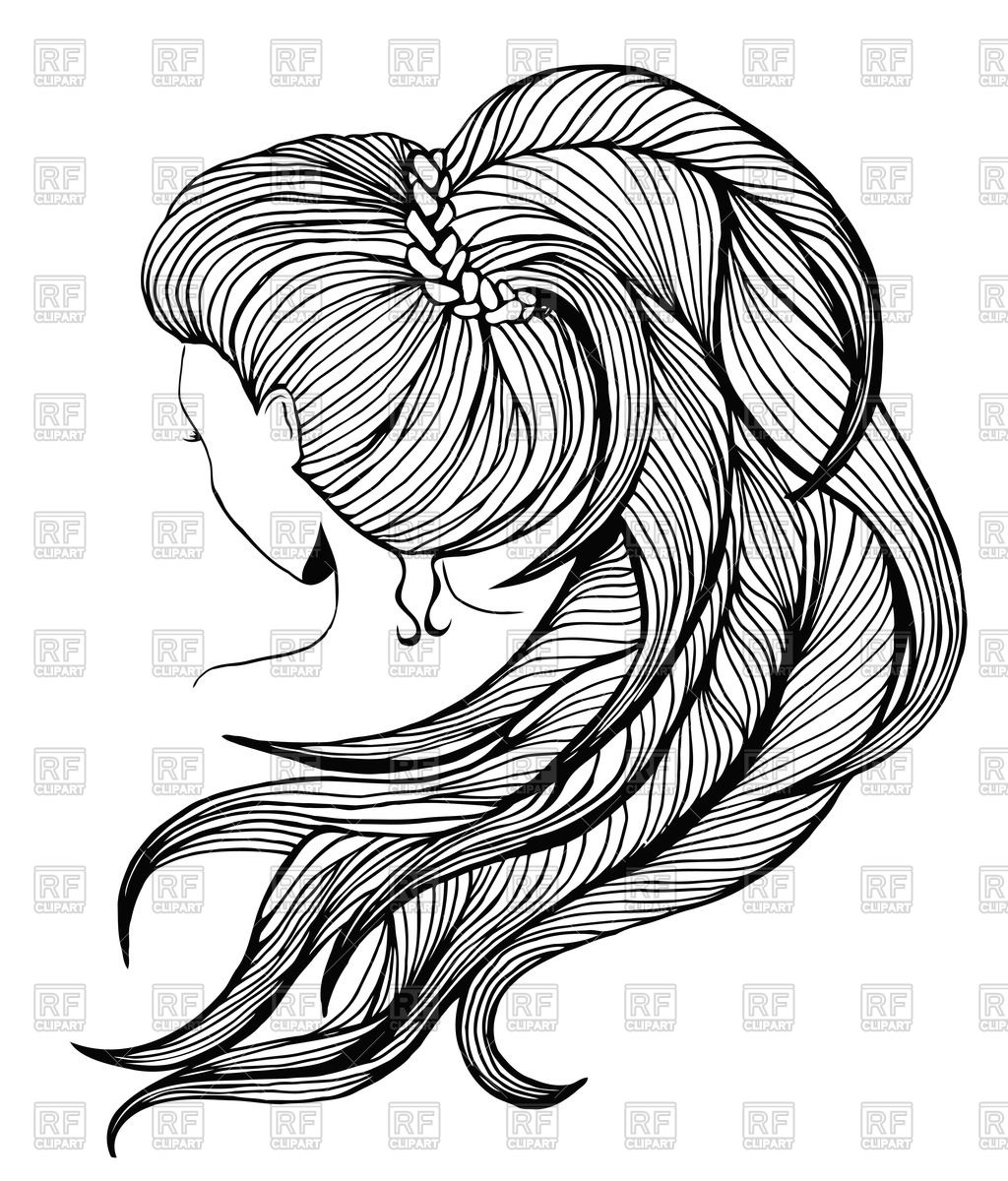 1024x1200 Elegant Women With Long Ponytail - Line Drawings Of People