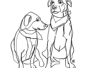 340x270 One Line Drawing Etsy - Line Drawings Of People