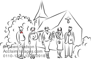 300x195 Clipart Image Of Simple Line Drawing Of A Group Of People Standing - Line Drawings Of People