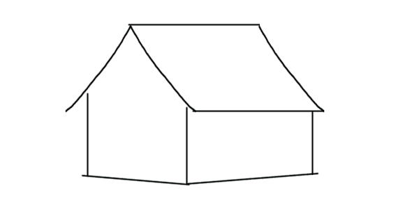 600x300 How To Draw A House Step - Line House Drawing