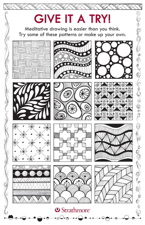 569x880 patterns for meditative drawing - Line Pattern Drawing