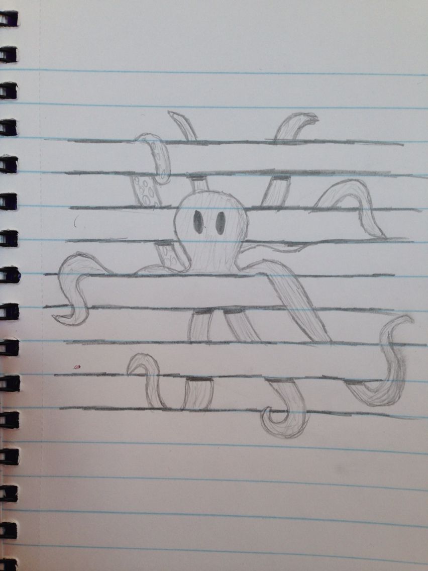 852x1136 octopus on lined paper drawings drawings on lined paper - Lined Paper Drawings