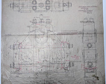 340x270 Engineering Drawings Original India Ink On Linen Sugar Etsy - Linen Drawing