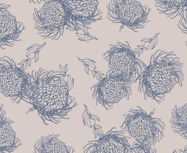 640x524 Garden Bloom Ocean Cb On Linen Design Team - Linen Drawing