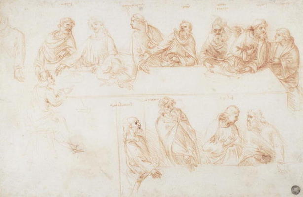 614x400 preparatory drawing for the last supper - Linen Drawing