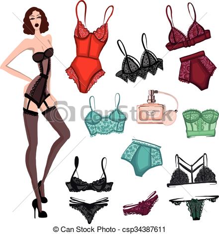 441x470 Vector Images Of Lingerie Vector Image Of Lingerie Hand Drawn - Lingerie Drawing