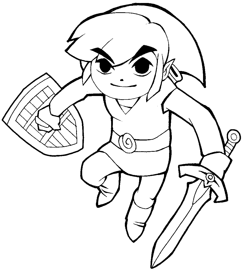969x1080 How To Draw Link From Legend Of Zelda In Cartoonized Style How - Link And Zelda Drawing