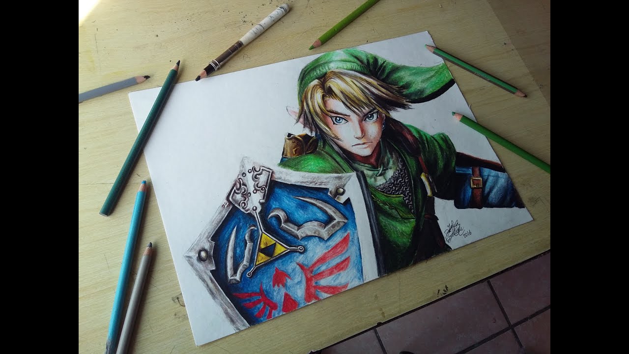 1280x720 Speed Drawing Link - Link And Zelda Drawing