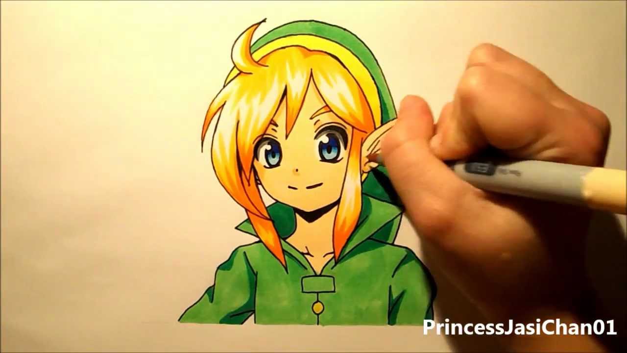 1280x720 Watch Me Drawing Linklegend Of Zelda - Link And Zelda Drawing