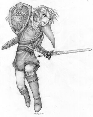 300x375 Drawing Of Link - Link And Zelda Drawing