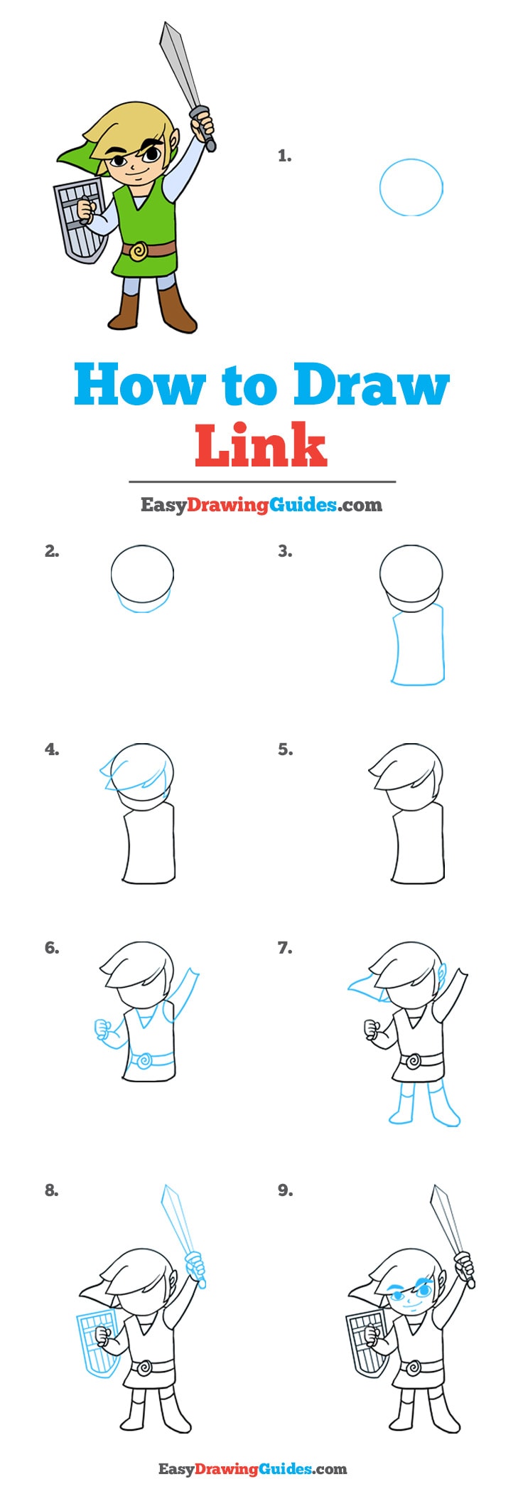 736x2108 How To Draw Link - Link Drawing