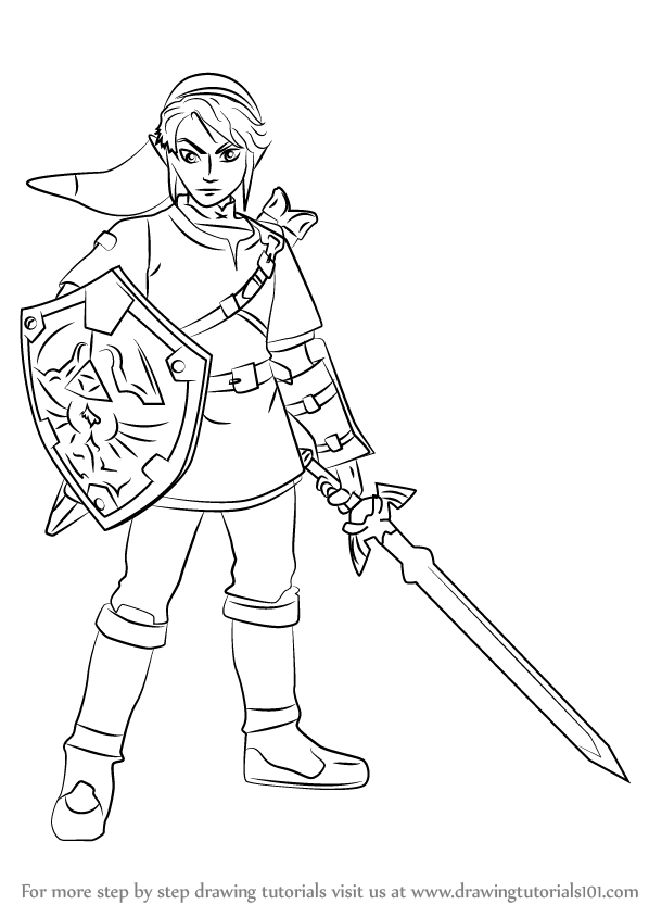 598x844 Learn How To Draw Link From Super Smash Bros - Link Drawing