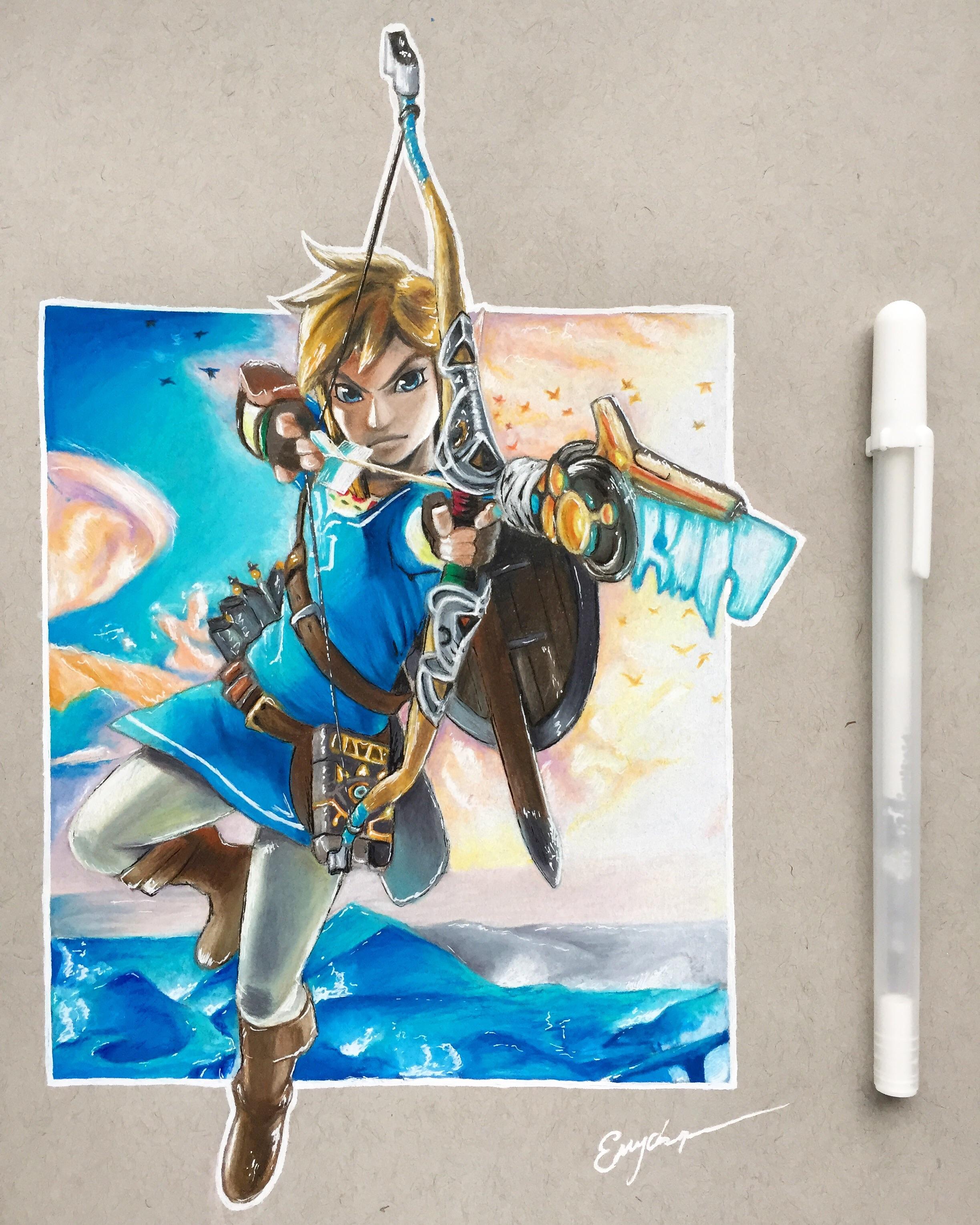 2448x3060 breath of the wild link drawing gaming - Link Drawing
