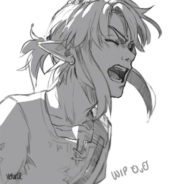 644x700 Heyheyhey, Just A Small Detail Of A Wip Of Another Link Drawing - Link Drawing