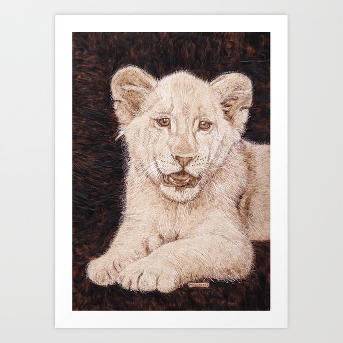 700x700 Lion Cub Portrait - Lion And Cub Drawing