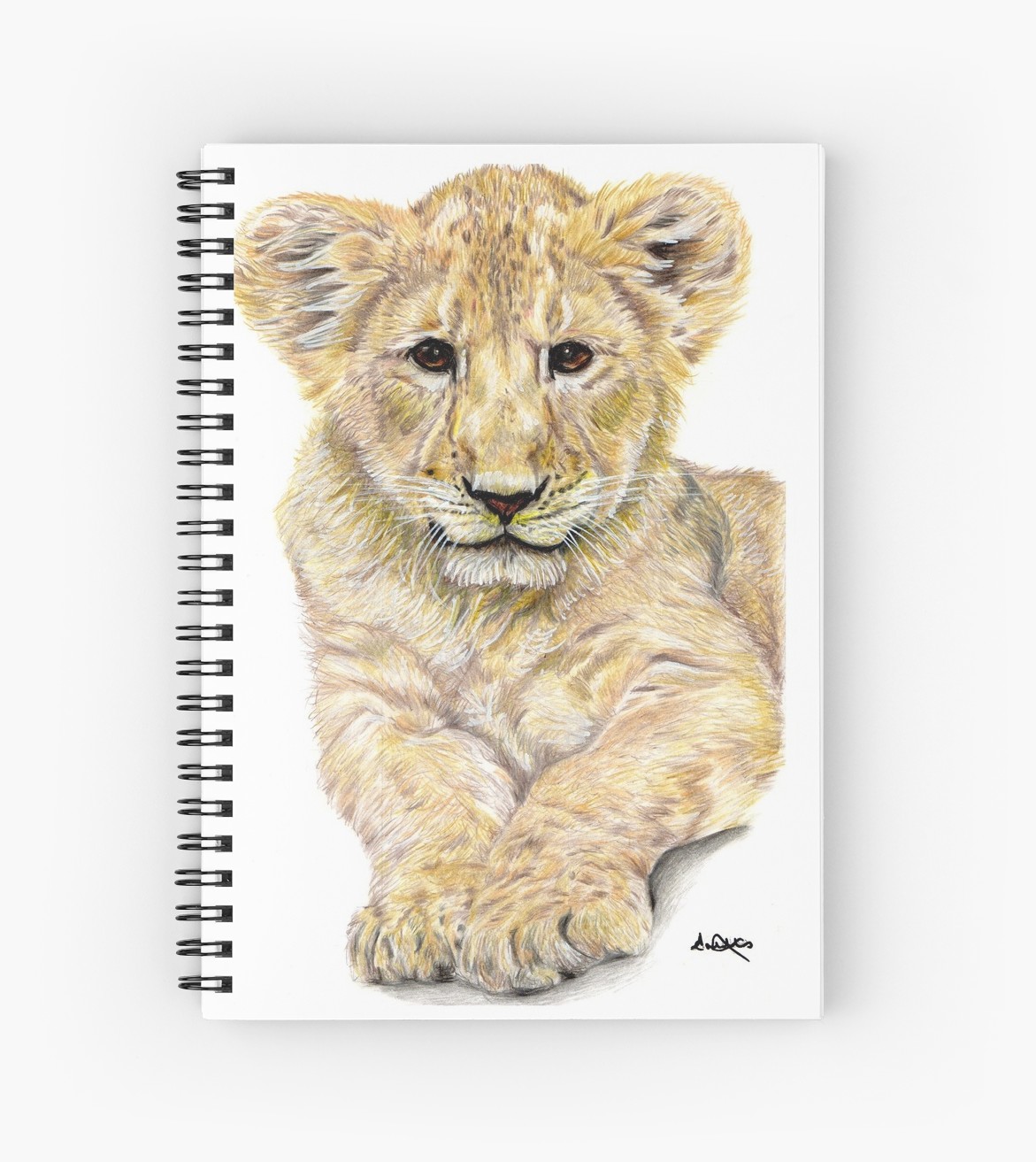 1171x1313 Cute Lion Cub Pencil Drawing Spiral Notebooks - Lion And Cub Drawing