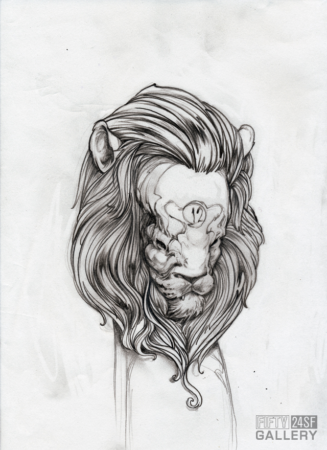 640x880 The Lion And The Lamb - Lion And Lamb Drawing