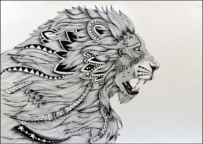 690x488 Lion - Lion Art Drawing