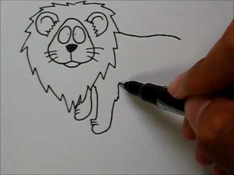 480x360 Simple Art Style - Lion Art Drawing