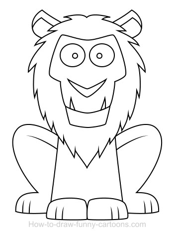 350x474 Drawing A Lion Cartoon - Lion Cartoon Drawing