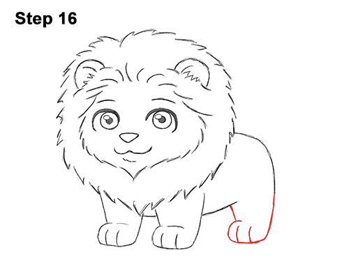 500x386 How To Draw A Lion - Lion Cartoon Drawing