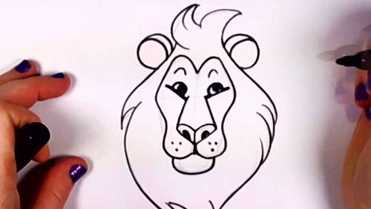 1280x720 Simple Cartoon Drawing Of Lion How To Draw A Cartoon Lion Stepstep - Lion Cartoon Drawing