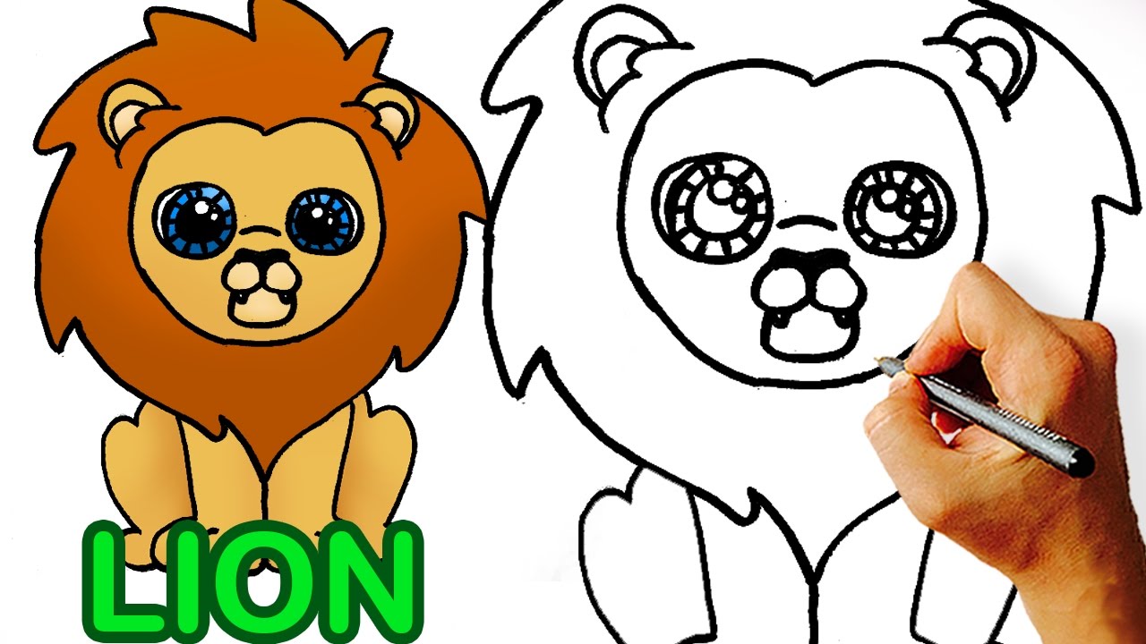 1280x720 Very Easy! How To Draw Cute Cartoon Lion Art For Kids! - Lion Cartoon Drawing