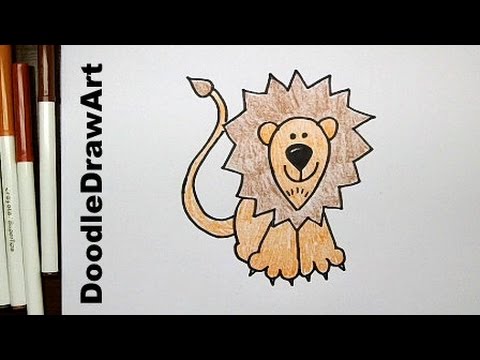 480x360 Drawing How To Draw Cartoon Lion Step - Lion Cartoon Drawing