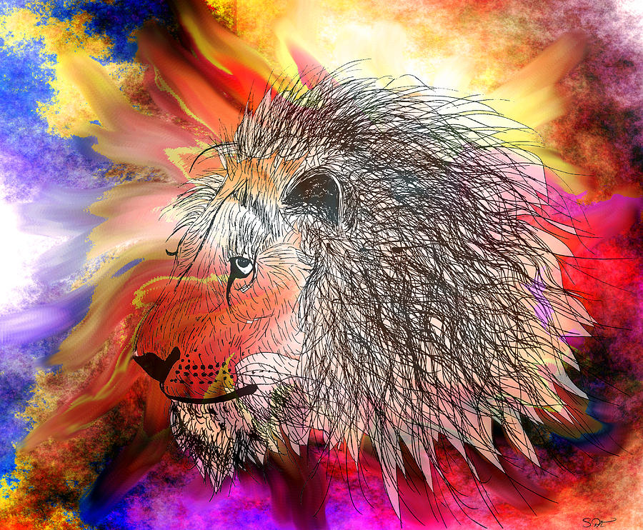 900x742 Lion King In Color Drawing - Lion Color Drawing