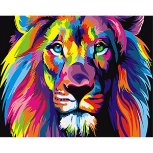 300x300 Diy Filling Oil Canvas Paint - Lion Colour Drawing