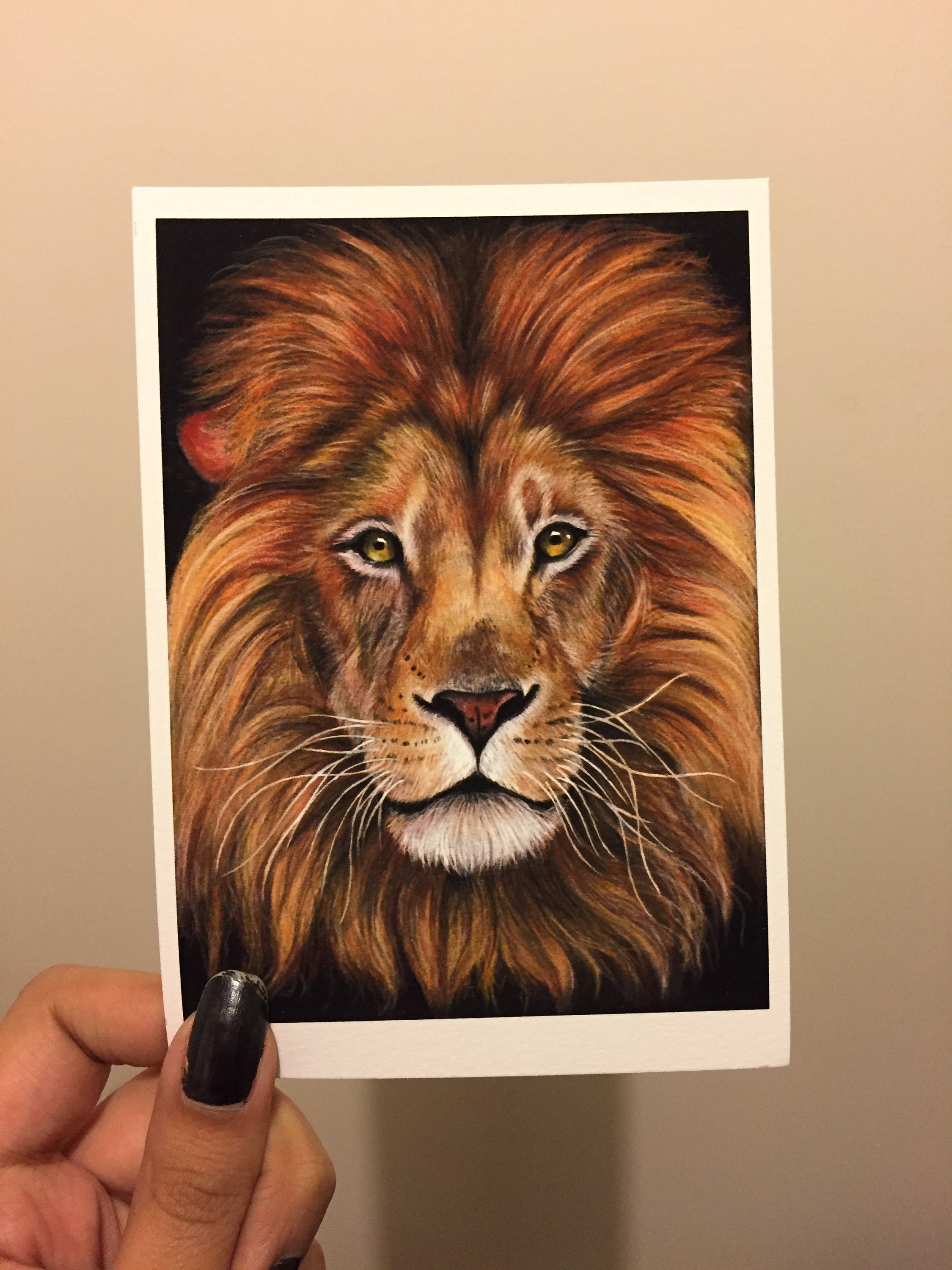 2250x3000 Lions Head Pastel Portrait Drawing Print Present For Cat Etsy - Lion Colour Drawing