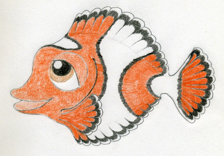 731x508 Fish Colour Drawing Fish Drawing For Colouring - Lion Colour Drawing
