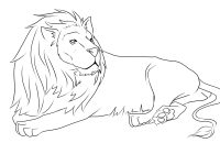 200x140 Asian Lion Coloring - Lion Cub Drawing Easy