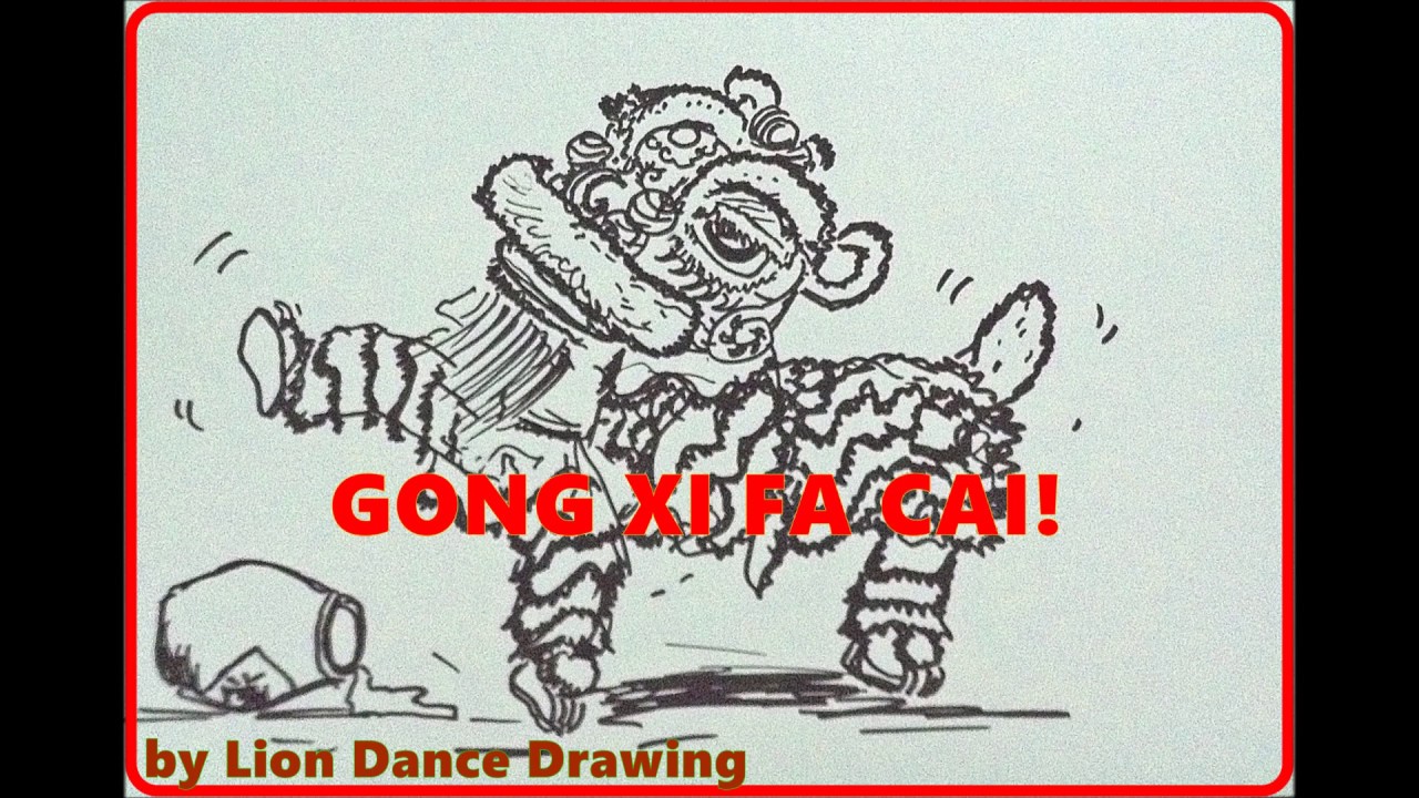 1280x720 Lion Dance Drawing - Lion Dance Drawing