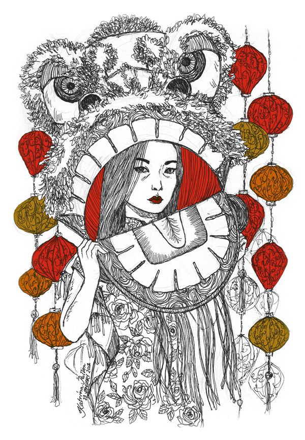 600x865 Lion Dance Masks And Mirrors - Lion Dance Drawing