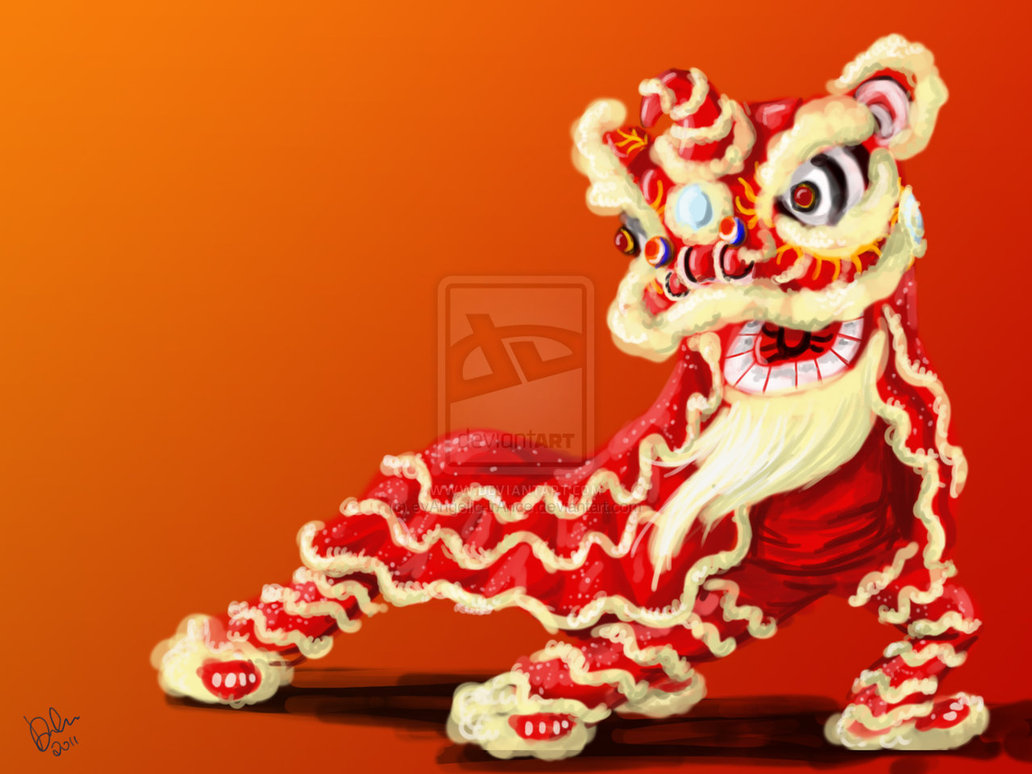 1032x774 Chinese Lion Dance Drawing - Lion Dance Drawing