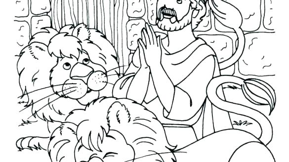 585x329 daniel and the lions den preschool coloring pages pray - Lion Den Drawing