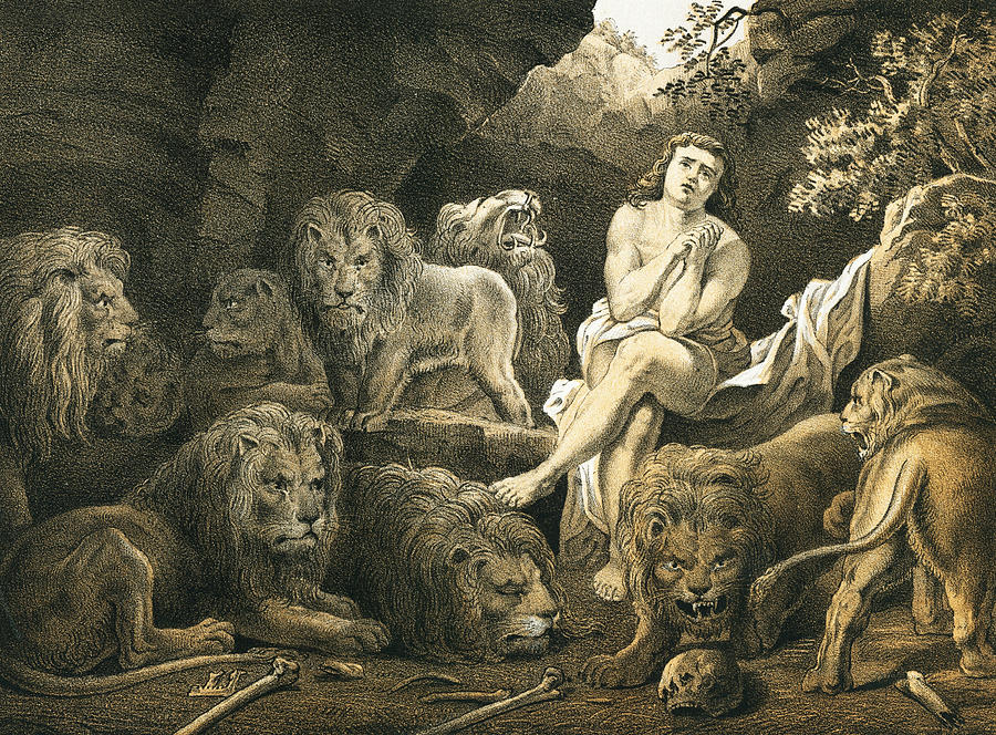 900x664 daniel in the lion's den drawing - Lion Den Drawing