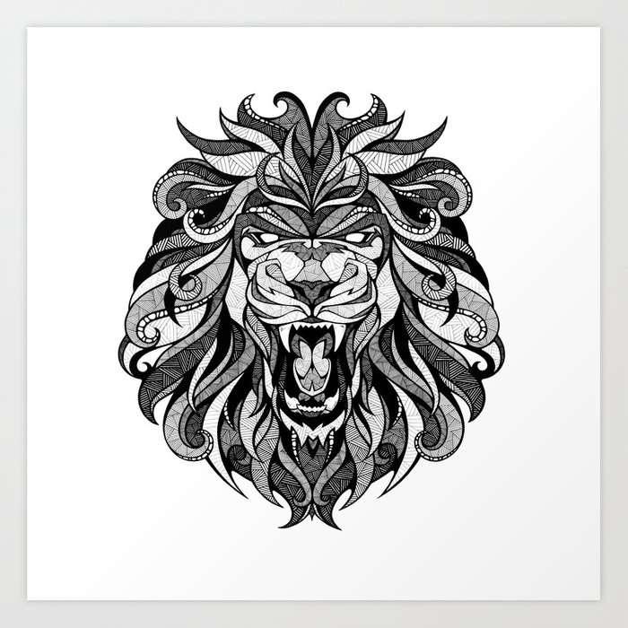 700x700 Angry Lion - Lion Drawing