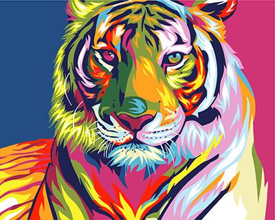 400x320 Colorful Lion Painting - Lion Drawing Art
